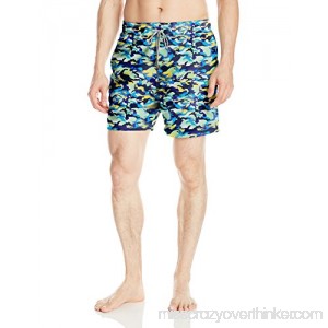 OndadeMar Men's Sea Fit Printed Volley Swim Trunk Neon Camouflage B01M21KU2C